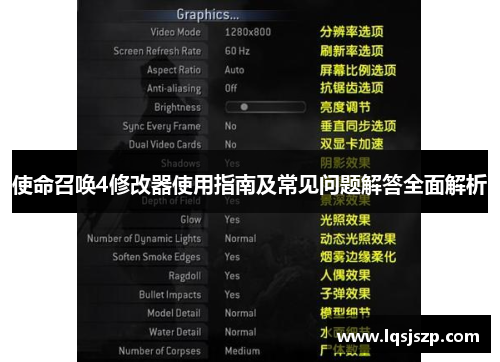 使命召唤4修改器使用指南及常见问题解答全面解析